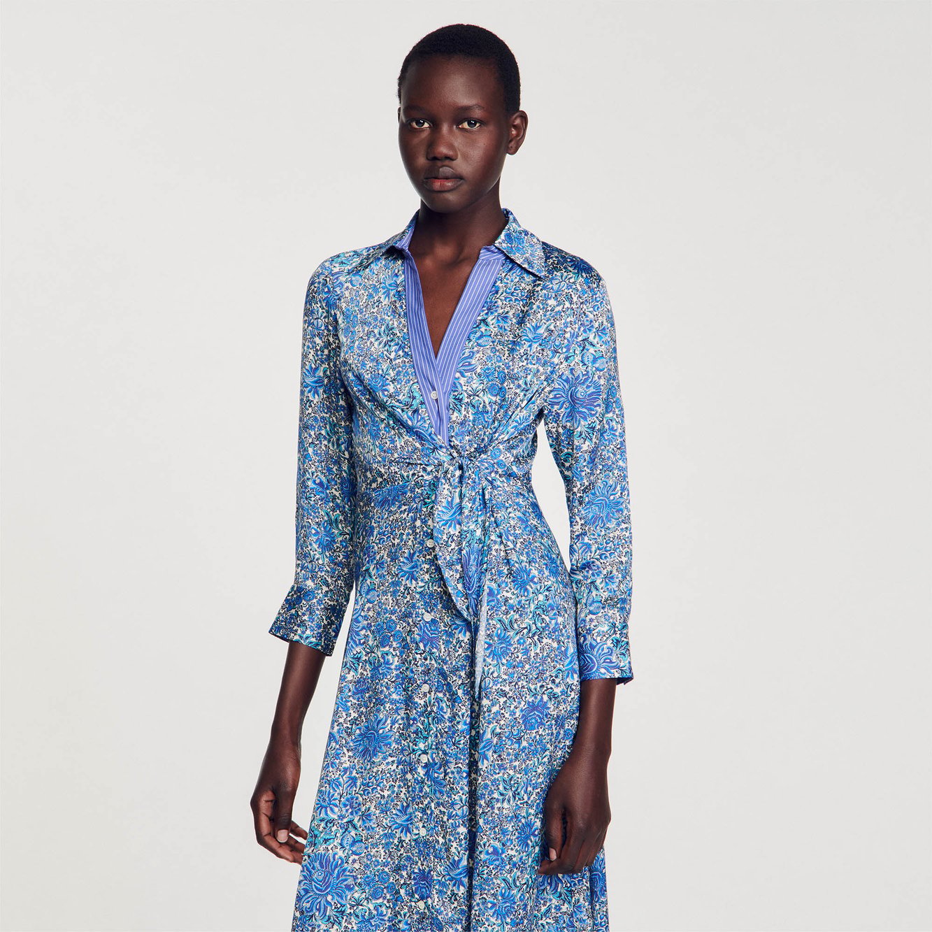 Floral print midi shirt dress Sandro second-hand photo 4