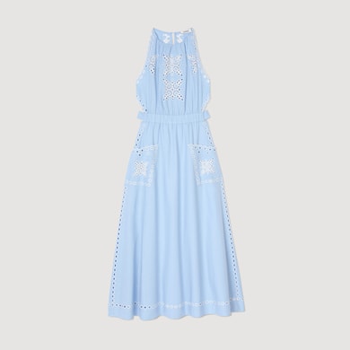Robe longue à broderies anglaises Sandro seconde main photo 1