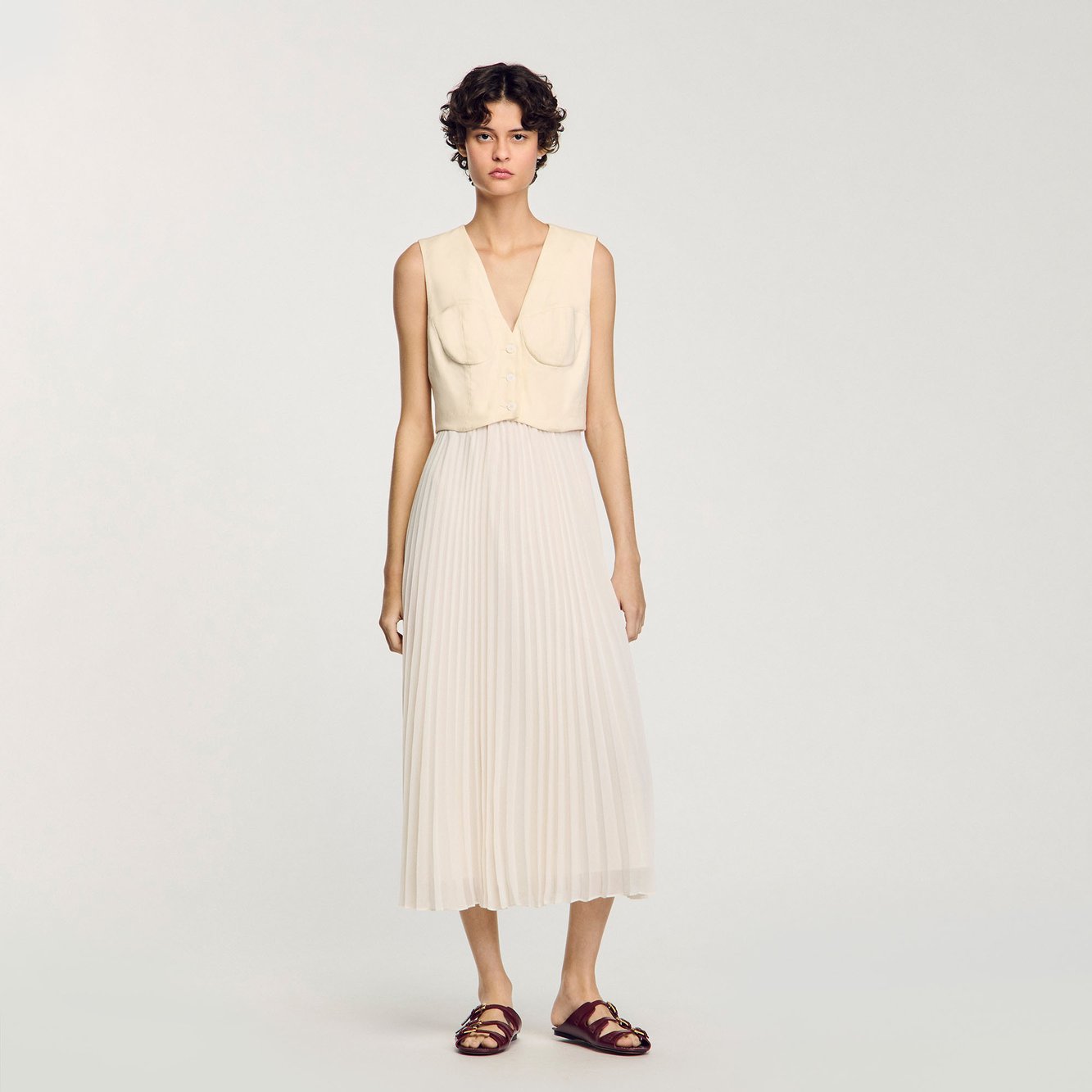 Robe longue plissée Sandro seconde main photo 2