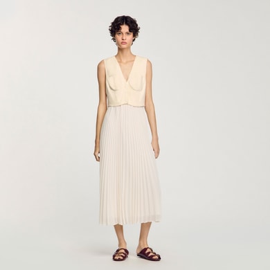 Robe longue plissée Sandro seconde main photo 2