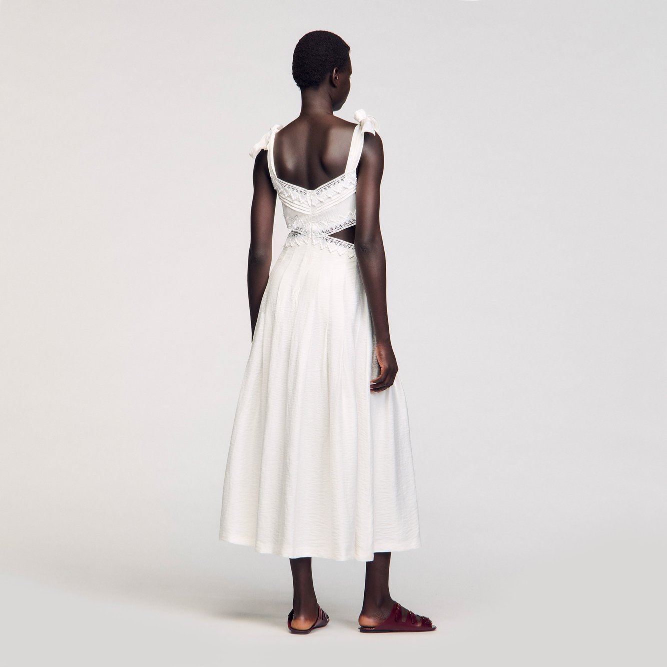 Langes Kleid mit Spitzenbesatz Sandro Second-Hand photo 2