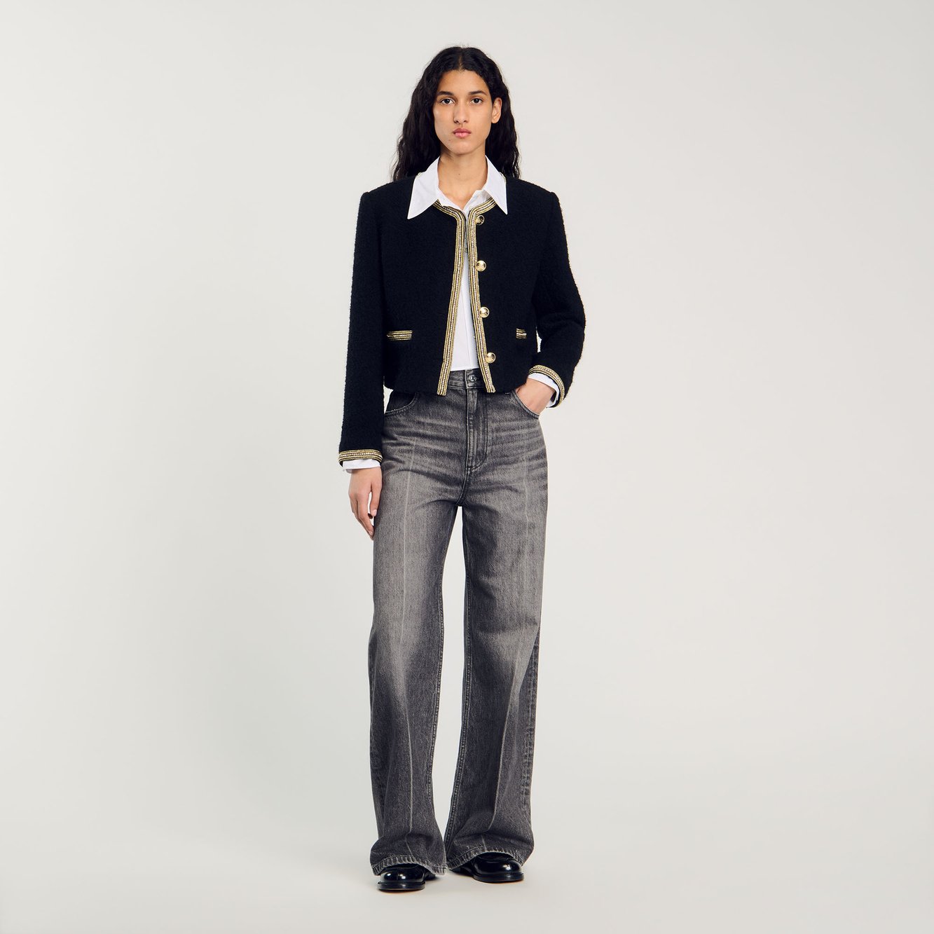 Cropped tweed Jacket Sandro second-hand photo 2