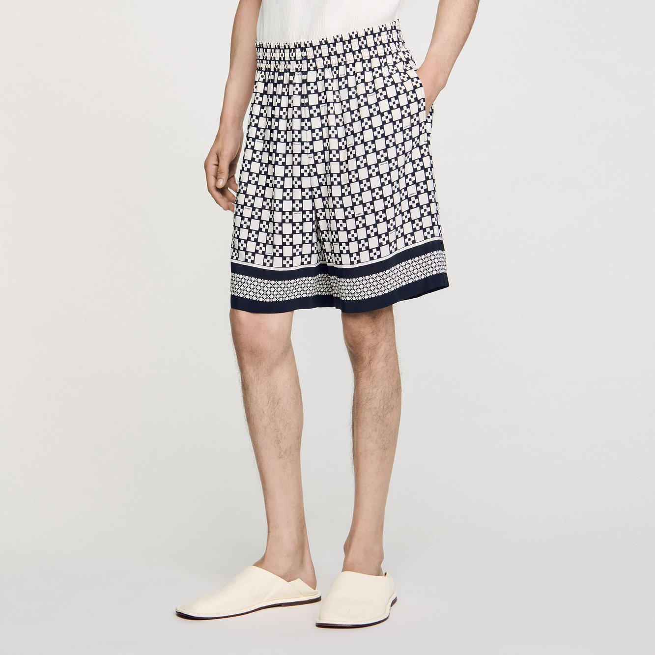 Square Cross floaty Bermuda Shorts Sandro second-hand photo 3