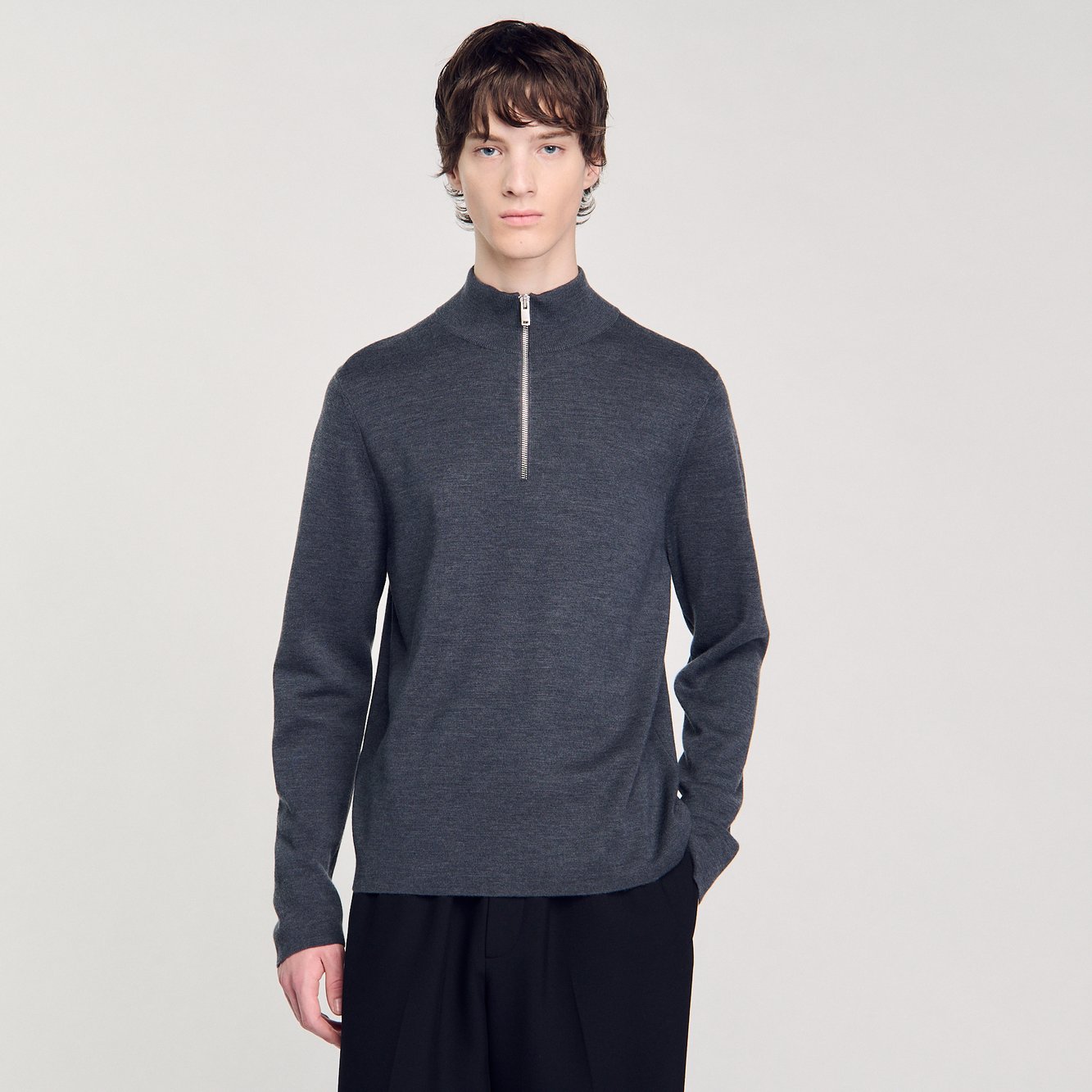 Wollpullover mit Reißverschlusskragen Sandro Second-Hand photo 5