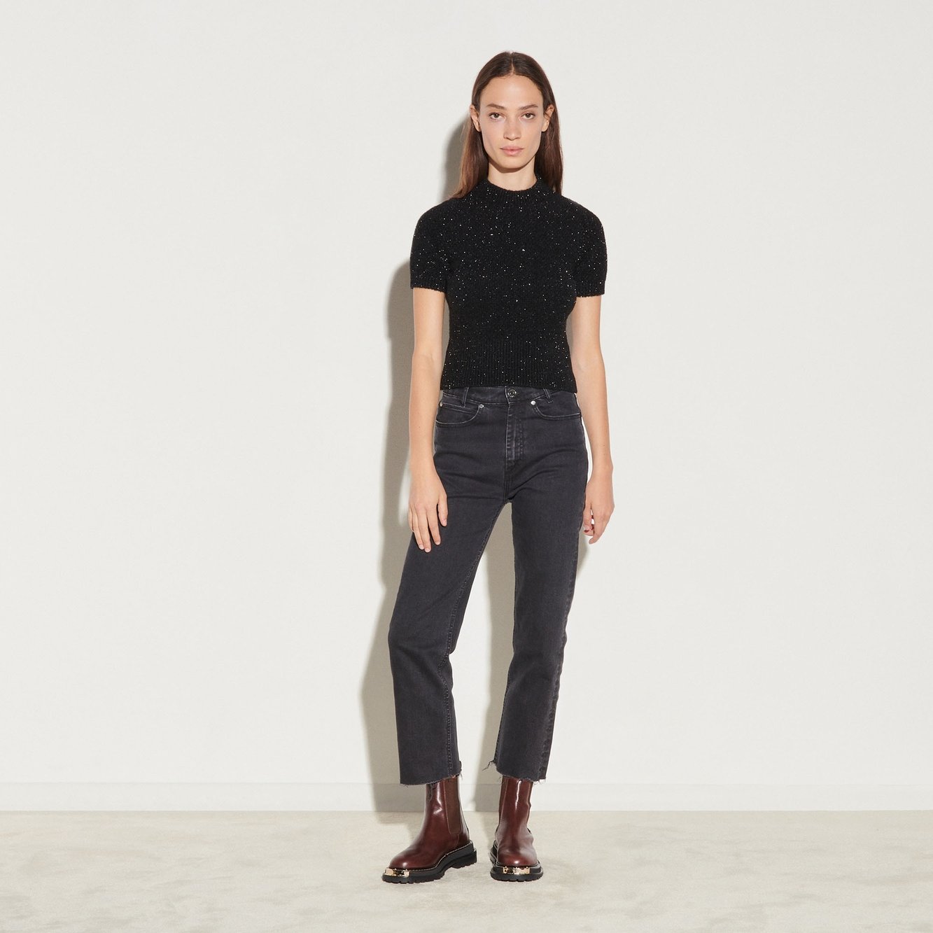 Fancy knit cropped Sweater Sandro second-hand photo 5