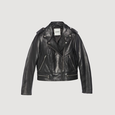 Blouson en cuir Sandro seconde main photo 1