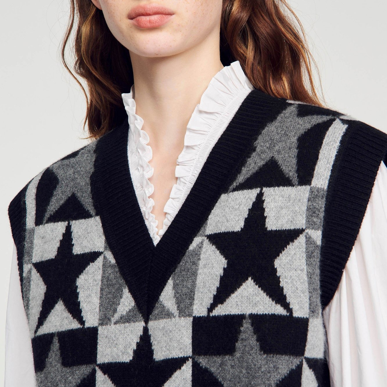 Jacquard trui met sterren Sandro tweedehands photo 4
