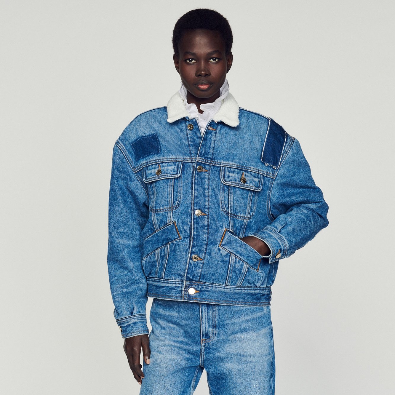 Veste en Jean doublée Sandro seconde main photo 4
