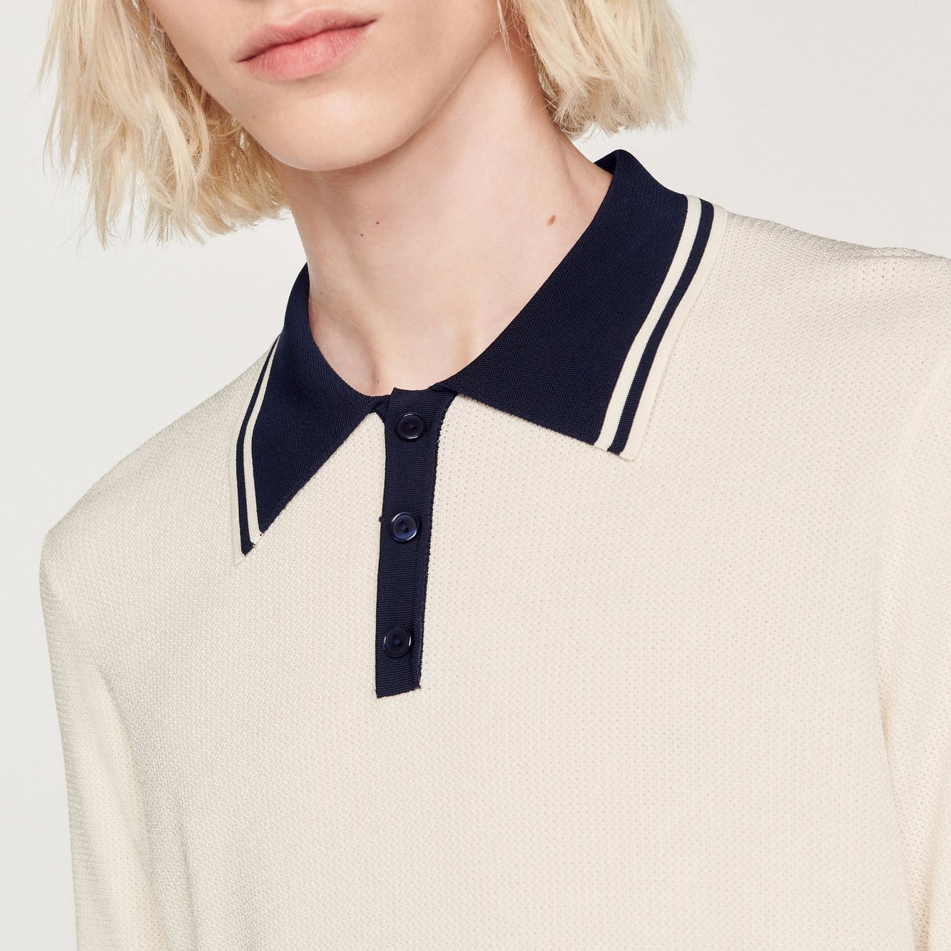 Poloshirt mit kontrastierendem Kragen Sandro Second-Hand photo 3
