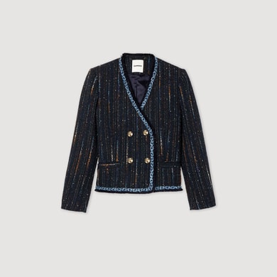Veste en tweed à boutonnage croisé Sandro seconde main photo 1