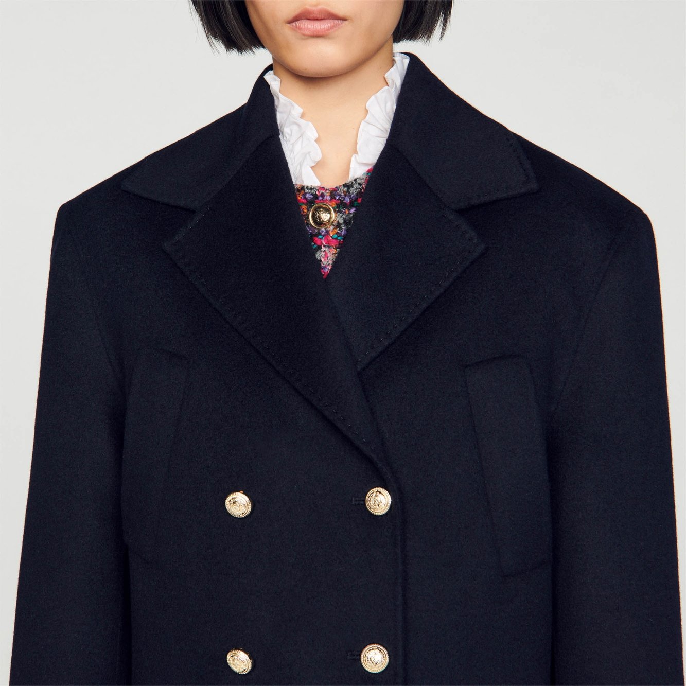 Manteau long oversize double face Sandro seconde main photo 4