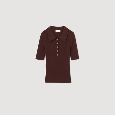 Pull polo manches courtes Sandro seconde main photo 1