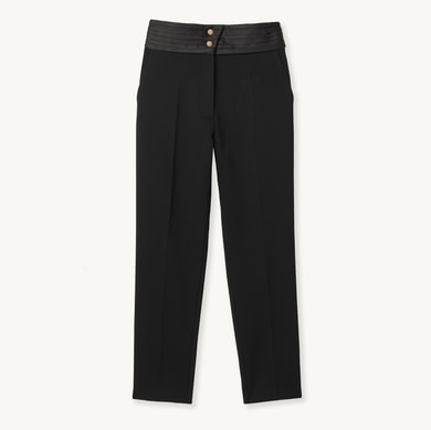 Pantalon droit à ceinture satinée Sandro seconde main photo 1