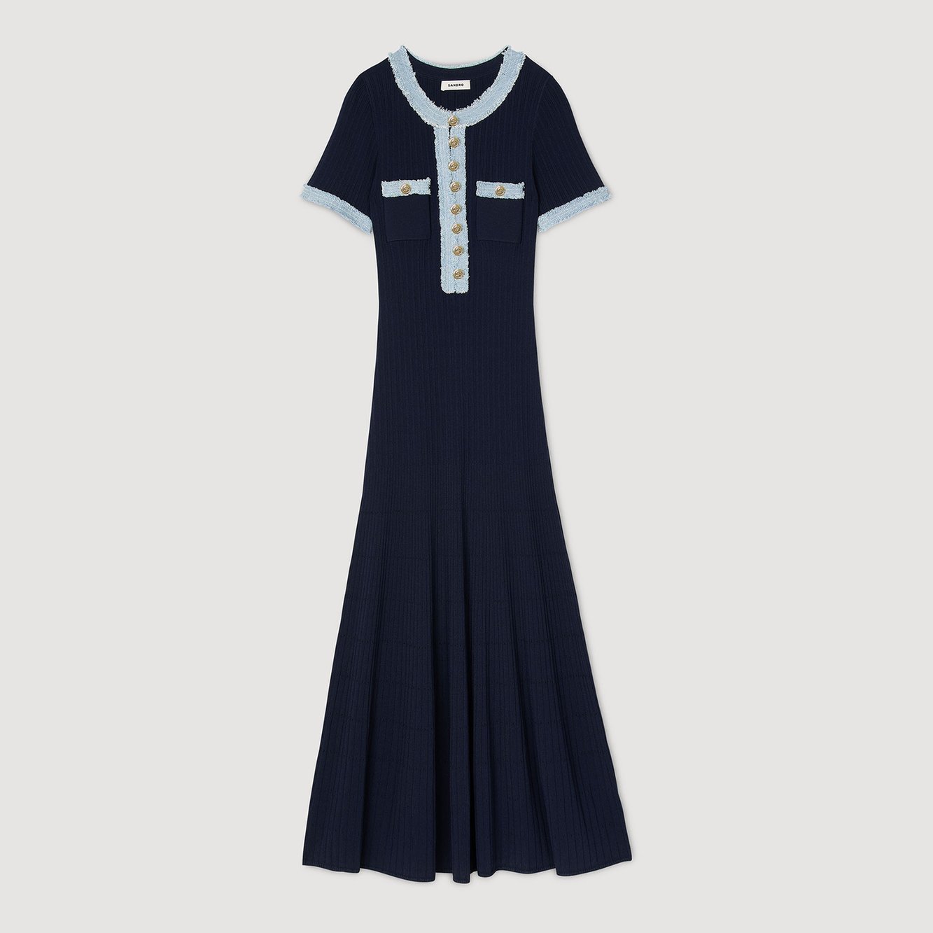 Knit and denim midi dress Sandro second-hand photo 1