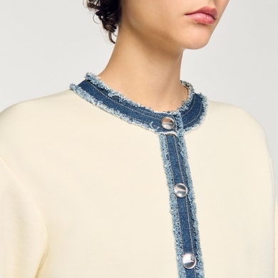 Cardigan à détails denim Sandro seconde main photo 2