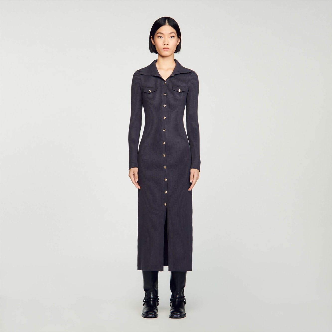 Robe longue en Maille Sandro seconde main photo 3