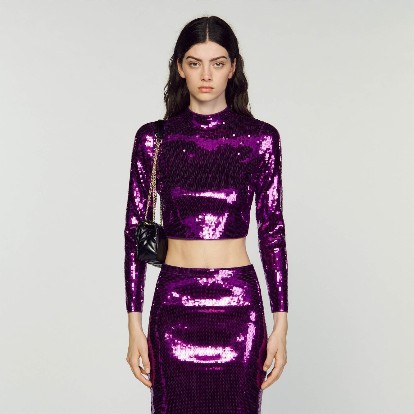 Cropped knit jumper with sequins Sandro second-hand photo 5