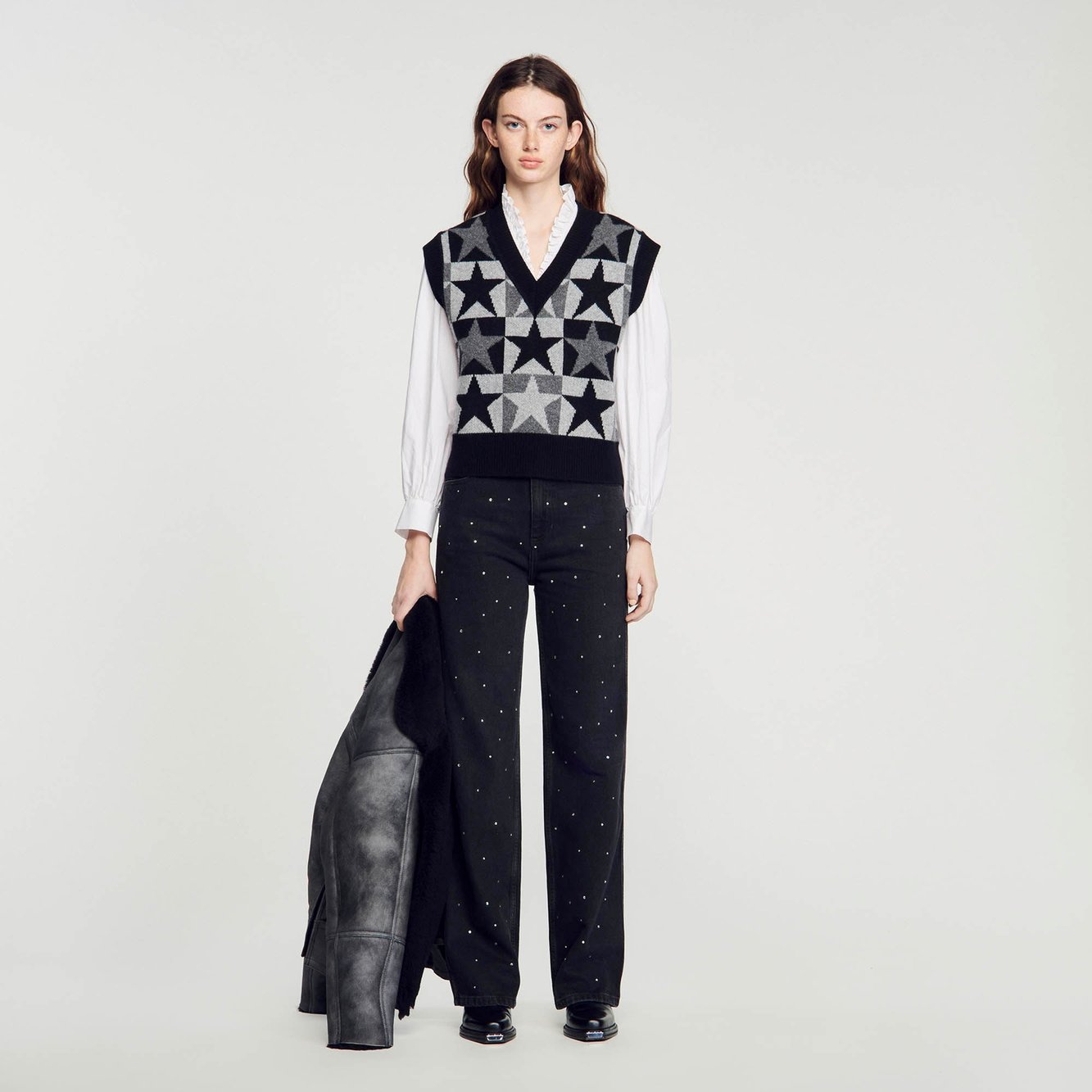 Jacquard trui met sterren Sandro tweedehands photo 2