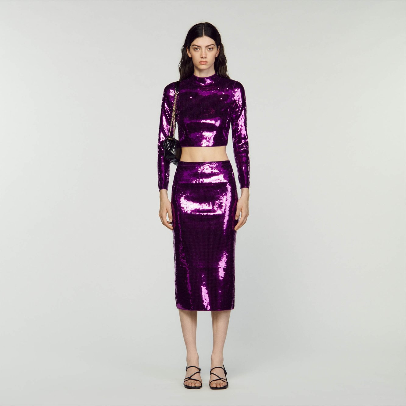 Cropped knit jumper with sequins Sandro second-hand photo 2