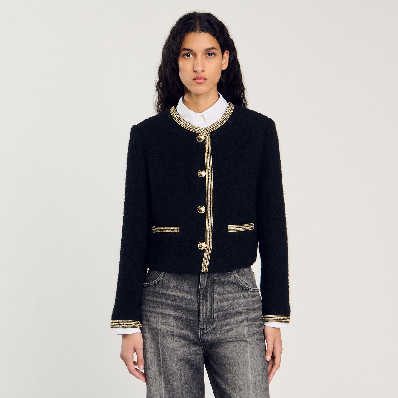 Cropped tweed Jacket Sandro second-hand photo 7