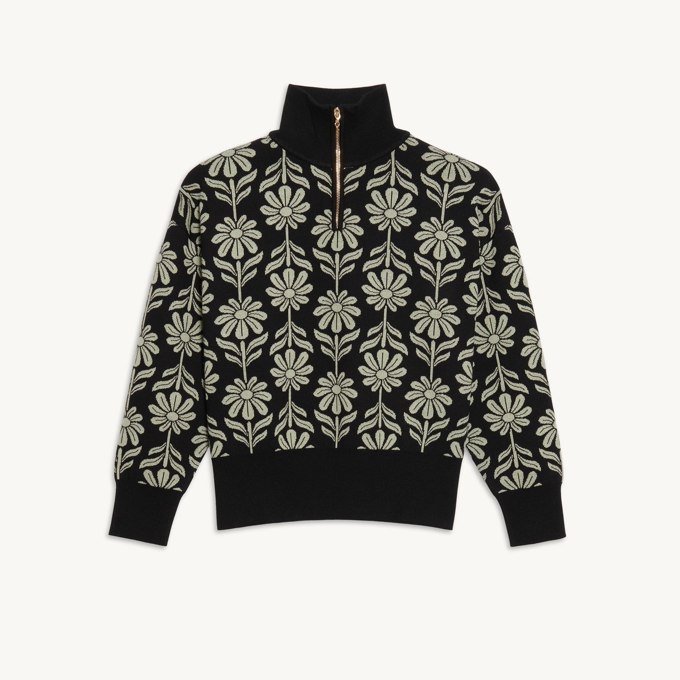 Jacquard-Pullover mit Stehkragen Sandro Second-Hand photo 1