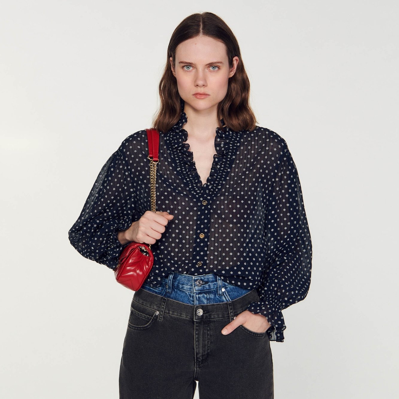 Patterned polka dot blouse Sandro second-hand photo 4