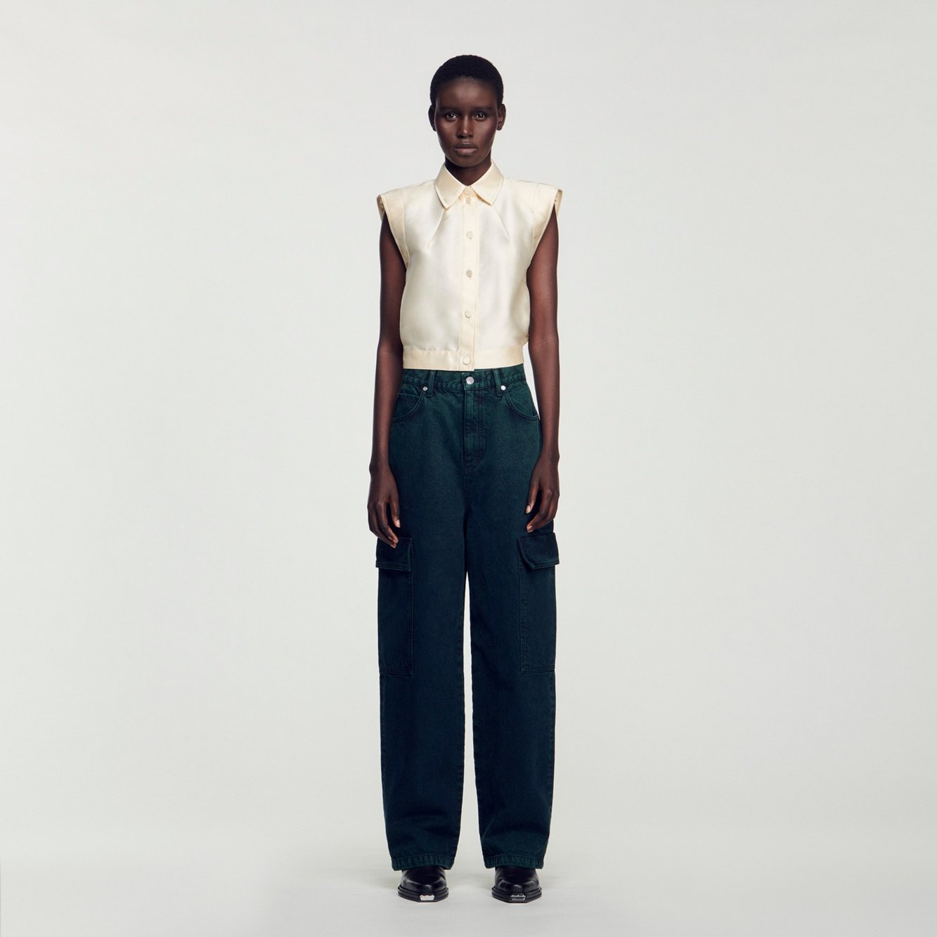 Jean cargo oversize Sandro seconde main photo 3