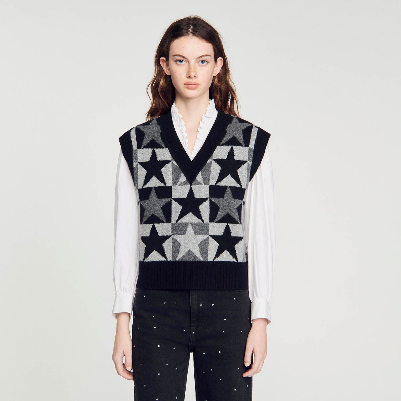 Jacquard trui met sterren Sandro tweedehands photo 5