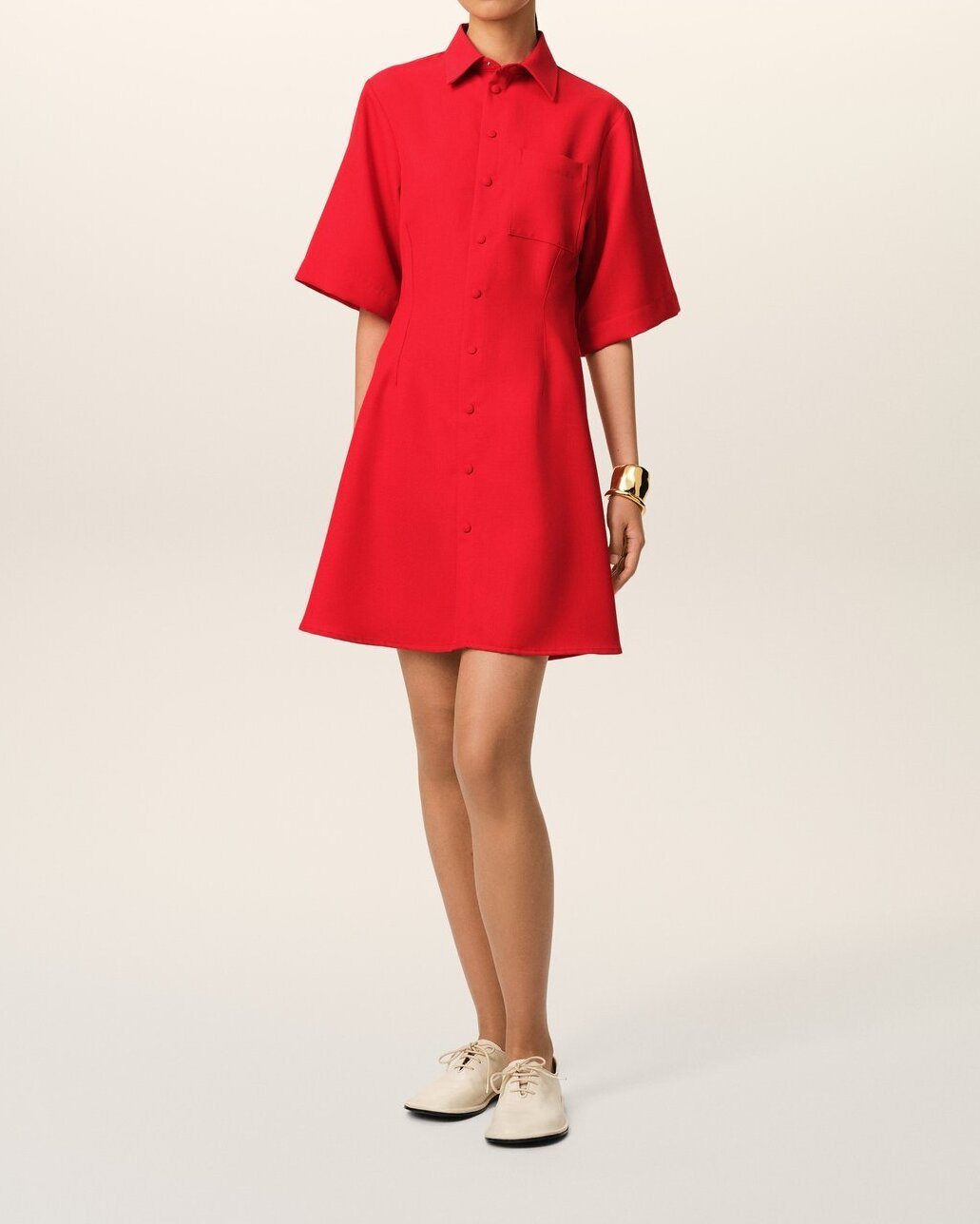Robe Chemise  Manches Courtes En Laine Ami seconde main photo 3