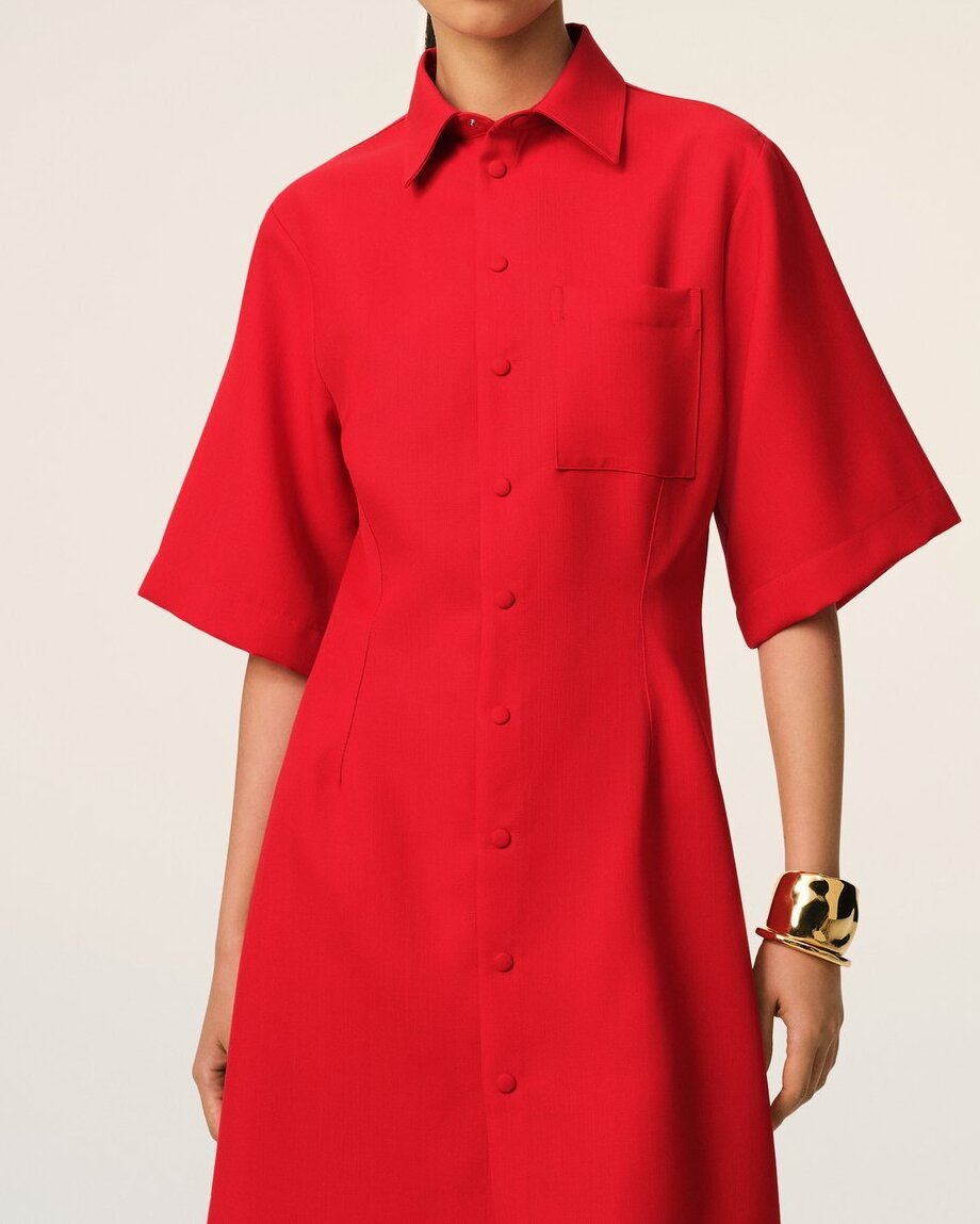 Robe Chemise  Manches Courtes En Laine Ami seconde main photo 5