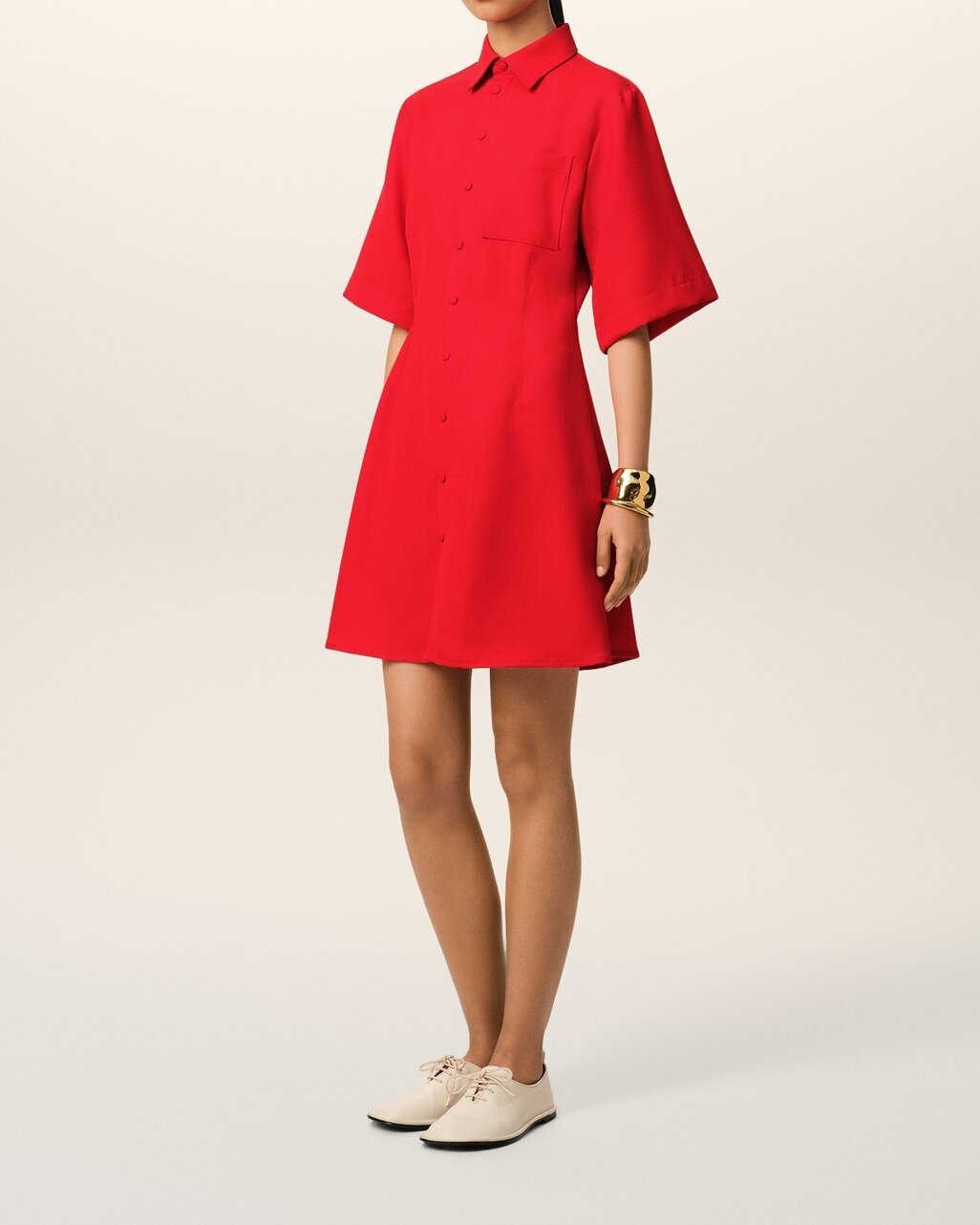 Robe Chemise  Manches Courtes En Laine Ami seconde main photo 8