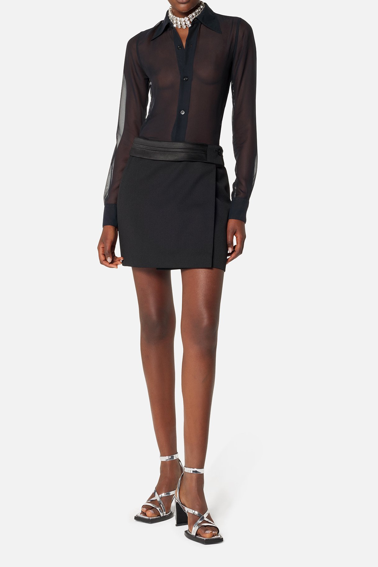 Mini wrap skirt with contrasted belt Ami second-hand photo 3