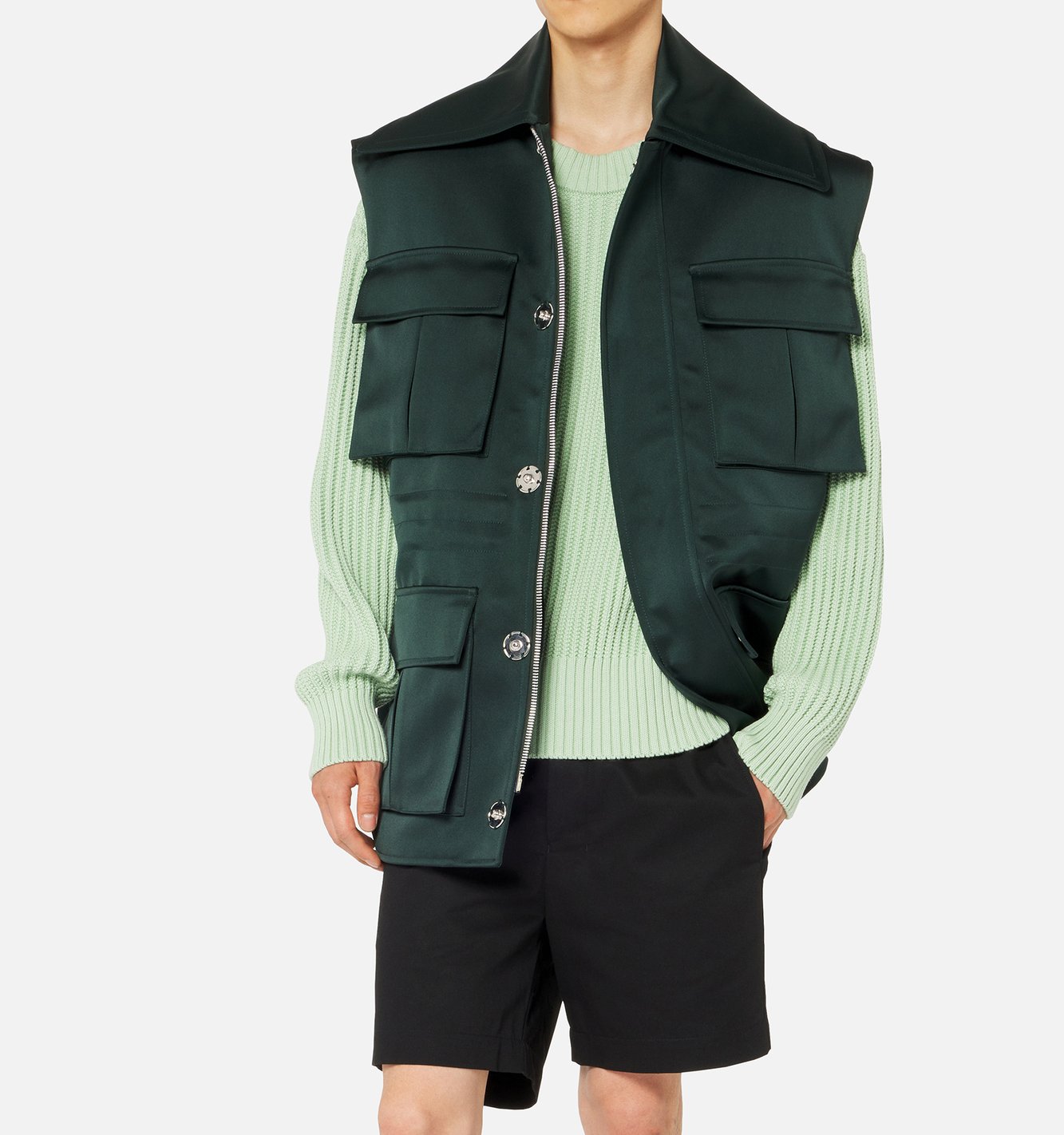 Sleeveless jacket with patch pockets Ami second-hand photo 4