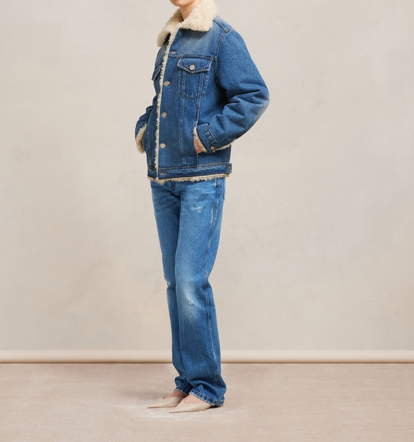 Veste trucker doublée avec fourrure synthetique Ami seconde main photo 6