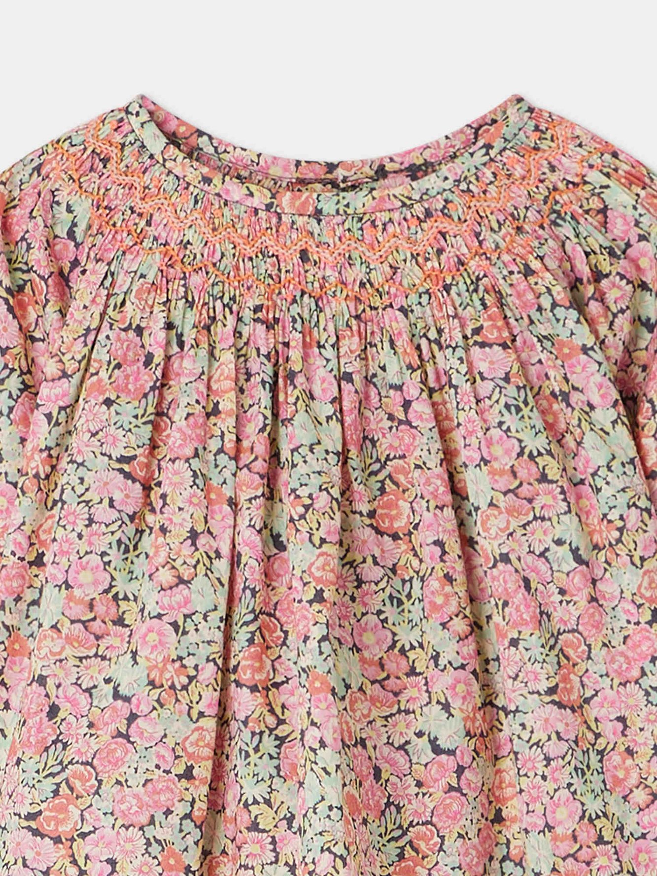 Blouse smockée Griotte Bonpoint Vintage seconde main photo 4