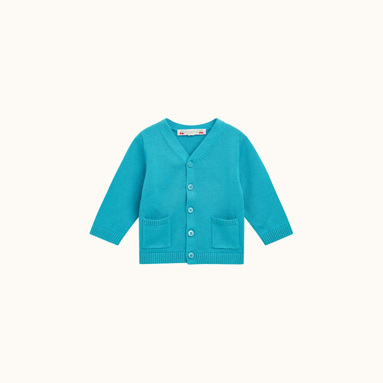 Cardigan col V à poches Bonpoint Vintage seconde main photo 1