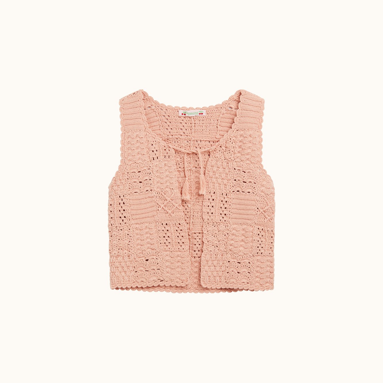 Gilet sans manches en crochet Bonpoint Vintage seconde main photo 1