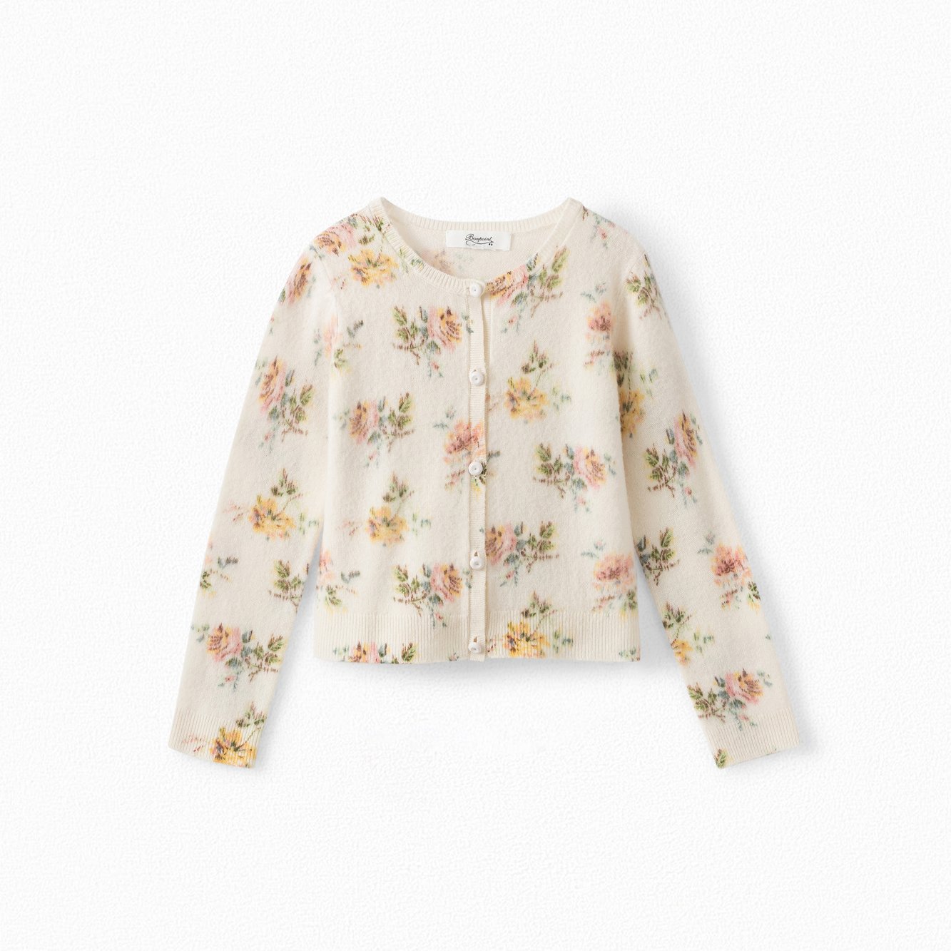 Girls' Printed Cashmere Cardigan Bonpoint Vintage second-hand photo 1