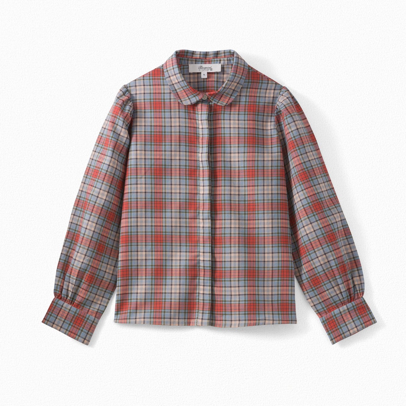 Girls' Checked Blouse Bonpoint Vintage second-hand photo 1
