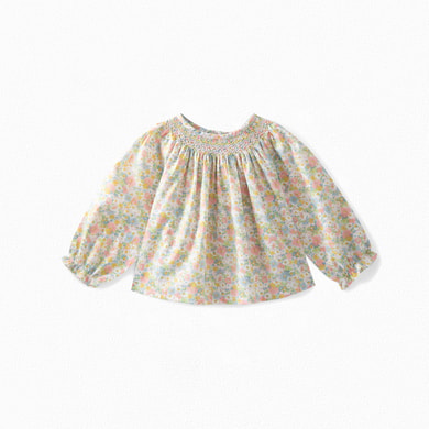 Blouse smockée tissu Liberty Bonpoint Vintage seconde main photo 1