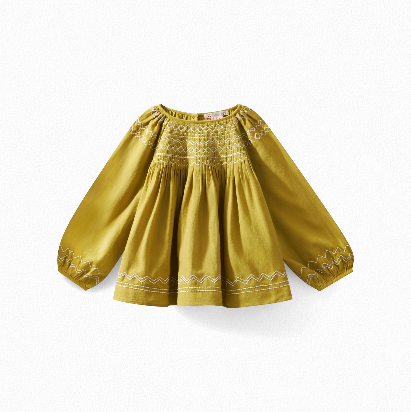 Blouse en twill de coton brodé Bonpoint Vintage seconde main photo 1