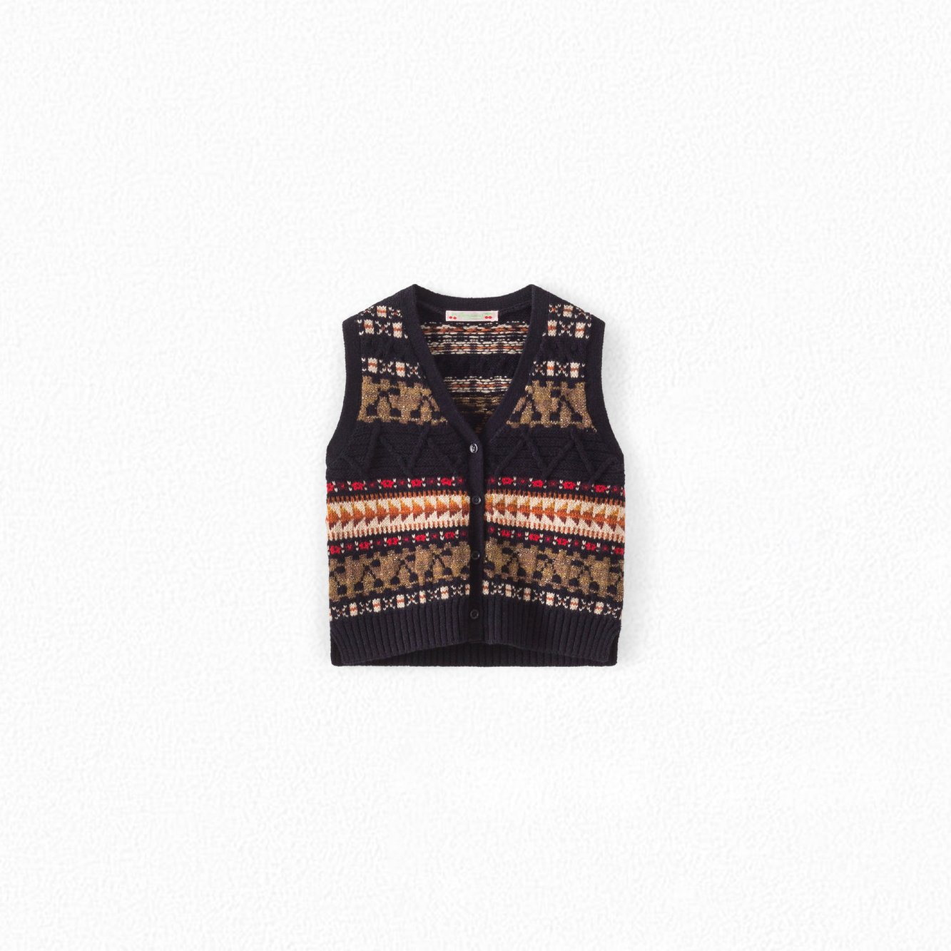 Gilet jacquard sans manches Bonpoint Vintage seconde main photo 1