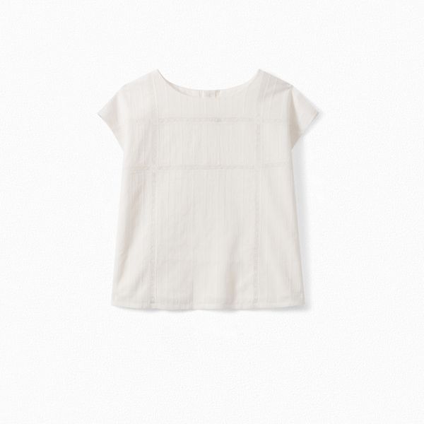 Blouse en coton et dentelle Bonpoint Vintage seconde main photo 1