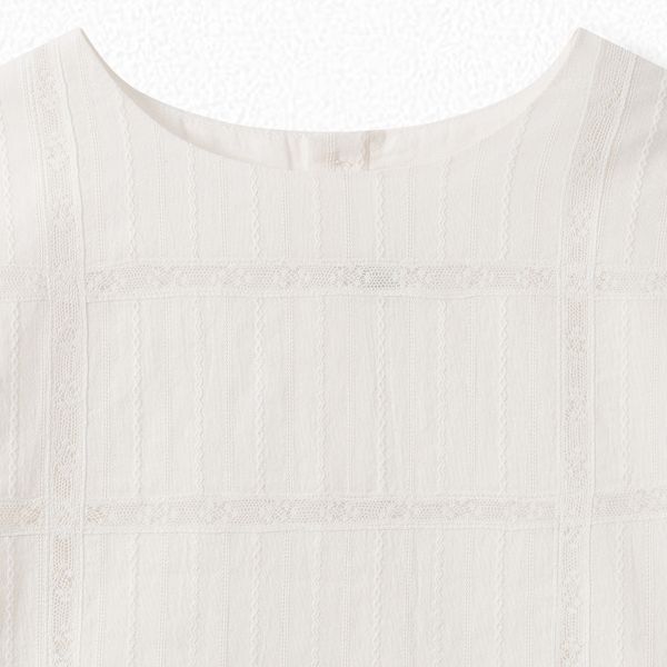 Blouse en coton et dentelle Bonpoint Vintage seconde main photo 4