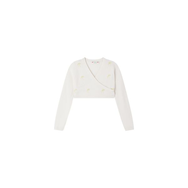 Cardigan cache-cur avec perles brodées Bonpoint Vintage seconde main photo 1
