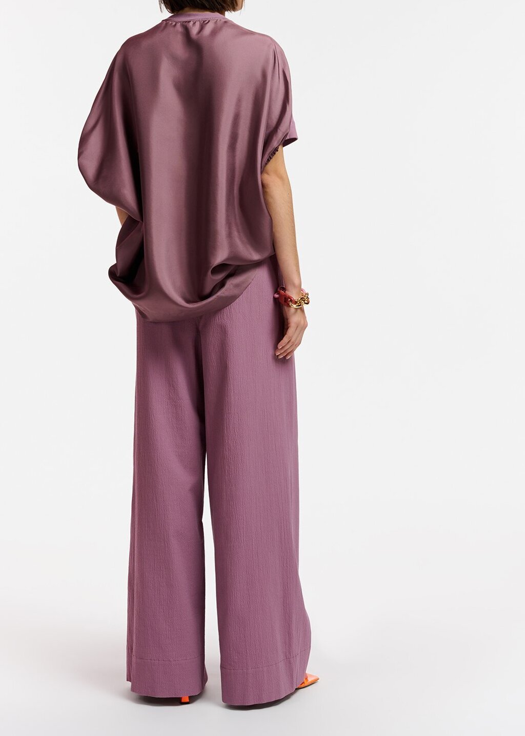 Pantalon mauve aux jambes larges RE—SSENTIEL seconde main photo 5