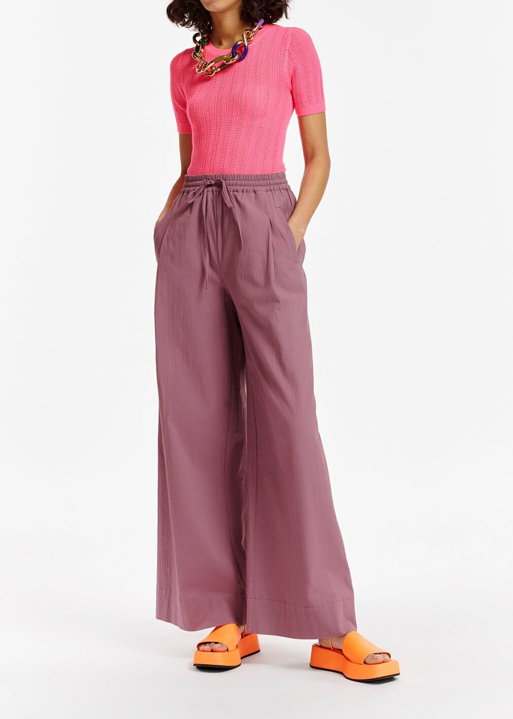Top en pointelle rose RE—SSENTIEL seconde main photo 4