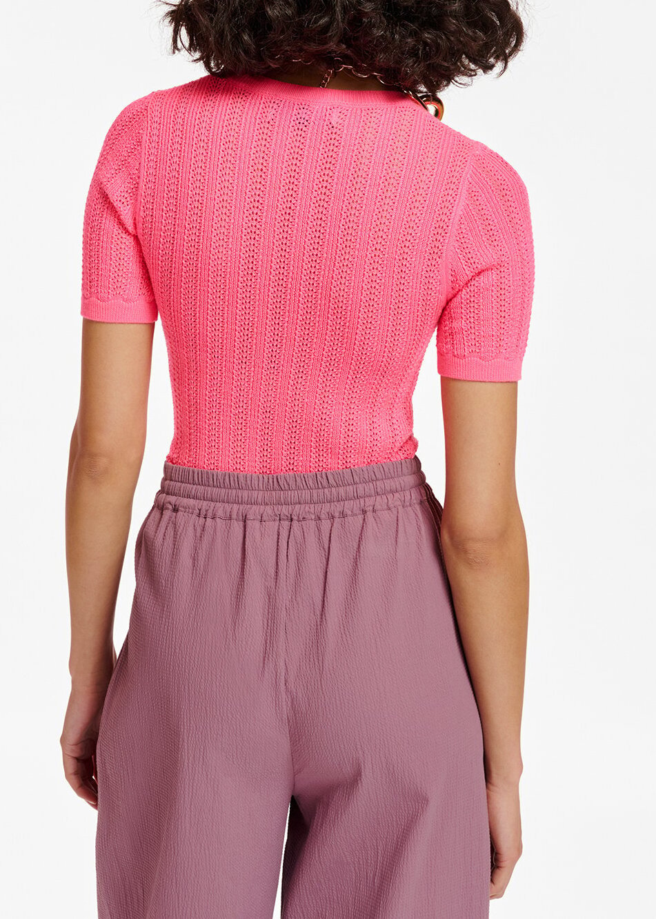 Top en pointelle rose RE—SSENTIEL seconde main photo 7