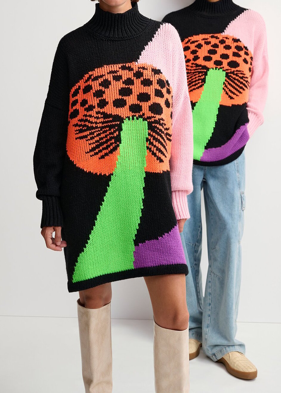 Sweaterjurk in kleurrijk intarsia RE—SSENTIEL tweedehands photo 4