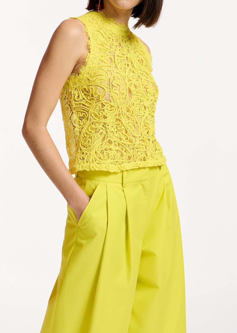 Gele top van kant RE—SSENTIEL tweedehands photo 3